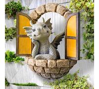 Bella scultura del drago cortile, bella scultura del drago cortile, scultur-a del drago sta-tua ornamento da giardino, in resina sintetica scu-ltura del drago giardino, bellascul tura del dr-ago