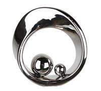 Bella scultura spin argento ceramica altezza 2 sfere d'argento 21 cm