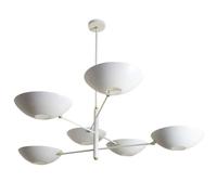 Bella Sei Paralume Ciondolo Metà Secolo Moderno Crudo Ottone Sputnik Candelabro