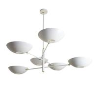 Bella Sei Paralume Ciondolo Metà Secolo Moderno Crudo Ottone Sputnik Candelabro