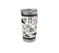Bella Sheepdogs Pattern Cute Old English Sheepdog Bicchiere termico in acciaio inox doppia parete