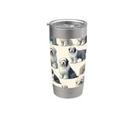 Bella Sheepdogs Pattern Cute Old English Sheepdog Bicchiere termico in acciaio inox doppia parete