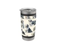 Bella Sheepdogs Pattern Cute Old English Sheepdog Bicchiere termico in acciaio inox doppia parete