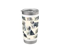 Bella Sheepdogs Pattern Cute Old English Sheepdog Bicchiere termico in acciaio inox doppia parete