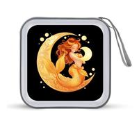 Bella sirena con luna CD Holder Portable 40 Capacità DVD Wallet Storage Organizer per Auto Viaggi, Stile:, Taglia unica