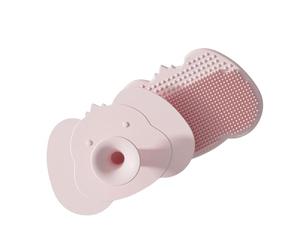 Bella spazzola da bagno in silicone delicato per il cuoio capelluto per neonati e bambini 2 in 1 design aspetto cartone animato delicato scrubber per la pelle del bambino