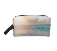 Bella spiaggia giallo tramonto oceano, Borsa per il trucco Borsa per cosmetici Borsa da viaggio portatile da viaggio Borsa per trucco Organizer
