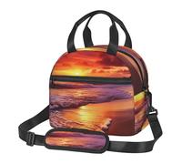 Bella spiaggia tramonto Borsa per il pranzo per donne uomini riutilizzabile Lunch Tote Bags isolato Lunch Box a prova di perdite Borsa per il pranzo Grande Capacità Cooler Contenitori per alimenti per