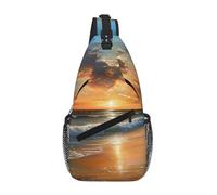 Bella spiaggia tramonto Crossbody Sling Bag Crossbody Spalla Borsa a tracolla Tracolla Tracolla Vita Fanny Pack Uomini Donne