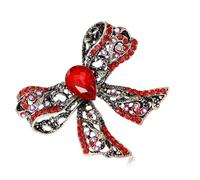 Bella spilla a farfalla con cristalli scintillanti, regalo per donne, formale spilla con fiocco cavo con strass brillanti per le donne accessori gioielli vintage in lega per le donne, One Size, come