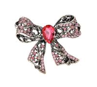 Bella spilla a farfalla con cristalli scintillanti, regalo per donne, formale spilla con fiocco cavo con strass brillanti per le donne accessori gioielli vintage in lega per le donne, One Size, come
