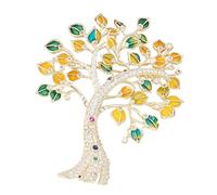 Bella spilla a forma di albero della fortuna, opera d'arte dettagliata, simboleggia buona fortuna e successo