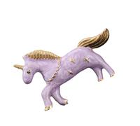 Bella spilla a forma di cavallo con corno singolo, spilla da bavero color macaron, elegante accessorio decorativo per borse e cappelli, spilla minimalista in lega di colore macaron, Misura unica, come