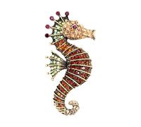 Bella spilla a forma di cavalluccio marino in lega, delicata opera d'arte, accessorio per donne amanti della moda elegante spilla, One Size, come descritto