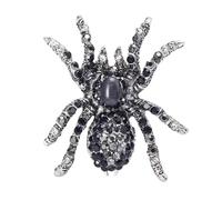Bella spilla a forma di ragno squisita spilla a forma di ragni intarsiata con strass elegante spilla da colletto ornamento per feste e matrimoni, 4.8x4cm/1.89x1.57inches, Strass in lega