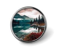 Bella spilla da bavero viola con farfalla floreale, spille rotonde in metallo, spilla alla moda per camicie, giacche, cappelli, Circular, Alluminio, Nessuna pietra preziosa