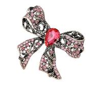 Bella spilla per fiocco retrò con strass di cristallo, gioielli eleganti, accessori per abiti, regalo per mamma, sorella e fidanzata, spilla cava a farfalla, Einheitsgröße, come descritto
