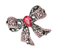 Bella spilla retrò a forma di fiocco con strass di cristallo, elegante gioiello accessorio per vestito mamma, sorella e amica, spilla con fiocco con strass, accessorio alla moda da donna, spilla da