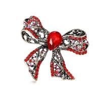 Bella spilla retrò a forma di fiocco con strass di cristallo, elegante gioiello accessorio per vestito mamma, sorella e amica, spilla con fiocco con strass, accessorio alla moda da donna, spilla da