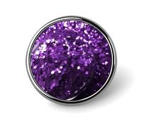 Bella spilla rotonda viola glitterata per uomini e donne, spille da bavero resistenti ed eleganti, distintivi in metallo leggero per camicie, giacche, cappelli