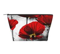 Bella stampa a inchiostro di fiori di papavero, Borsa da toilette Borsa per trucco Borsa per cosmetici Borsa da toilette da viaggio portatile