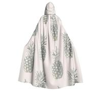 Bella stampa ananas vampiro Halloween mantello con cappuccio (140 cm di lunghezza), comodo grande cappuccio ideale per cosplay