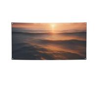 Bella stampa dell'oceano dell'alba tutte le stagioni Indoor Outdoor pieghevole Party Banner, vibrante resistente agli strappi
