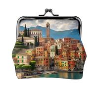 Bella stampa Italia Carino Fibbia Coin Borse Vintage Pouch Bacio blocco Cambiare Portafogli per le Donne Moda, nero, Taglia unica, Vintage