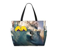 Bella stampa onde oceaniche impermeabile Beach Tote Pool Bags per le donne grande palestra Tote Carry On Bag per il viaggio