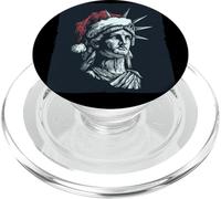 Bella statua della libertà con cappello di Babbo Natale per gli amanti delle feste PopSockets PopGrip per MagSafe