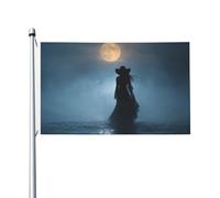 Bella strega che cammina sull'acqua, bandiere per la casa, 9 x 1,5 m, striscione di auguri con occhielli per interni ed esterni, decorazioni per la casa