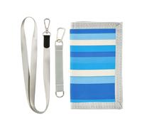 Bella Stripe Bianco Blu portafoglio trifold per gli uomini per le donne pop casual titolare della carta portafoglio per gli uomini con cordino carteras para hombre, Bella striscia bianca blu, 1 size