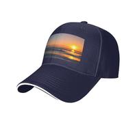 Bella Sunrise Ocean Print Neutro Sandwich Hat Style Fit tutto l'anno Cappelli da baseball regolabili Snug Secure, blu navy, Taglia unica