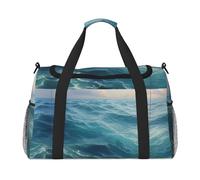 Bella superficie del mare Stampa Elegante Pieghevole Carry On Tote con Cerniera Impermeabile per Weekend Getaways Bag