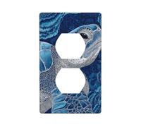 Bella tartaruga marina blu e bianca copertura interruttore luce decorativa 1 banda piastra da parete per cucina camera bagno dimensioni 7 x 11,4 cm
