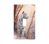 Bella tigre bianca nella foresta interruttore della luce copertura decorativa singola levetta 1 banda piastra da parete per cucina casa colonica camera da letto bagno decorazione artistica