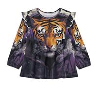 Bella Tigre Musica Viola Camicie da Notte da Donna,Pigiami a Maniche Lunghe Morbide Abbigliamento da Notte