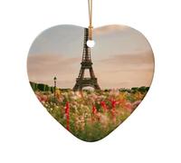Bella Torre Eiffel Parigi Stampa Accessori Festivi Ornamento in Ceramica, Stella Cuore A Forma Di Ciondolo Per La Decorazione
