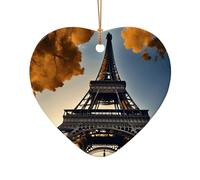 Bella Torre Eiffel Parigi Stampa Accessori Festivi Ornamento in Ceramica, Stella Cuore A Forma Di Ciondolo Per La Decorazione