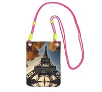 Bella Torre Eiffel Parigi stampa borsa a tracolla per le donne, mini borse per telefono, carino portafoglio per telefono, per escursioni e viaggi regalo, Fucsia, Taglia unica