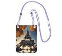 Bella Torre Eiffel Parigi stampa borsa a tracolla per le donne, mini borse per telefono, carino portafoglio per telefono, per escursioni e viaggi regalo, Viola, Taglia unica