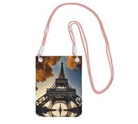 Bella Torre Eiffel Parigi stampa borsa a tracolla per le donne, mini borse per telefono, carino portafoglio per telefono, per escursioni e viaggi regalo, rosa, Taglia unica