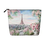 Bella Torre Eiffel Parigi Stampa Makeup Bag Viaggio Toiletry Bag,Travel Makeup Bag,Portable Women Makeup Organizer Case, Nero , Taglia unica