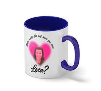 Bella Twilight Where The Hell Have You Been Loca Bianco tazza di caffè con Blu Rim & Handle Mug