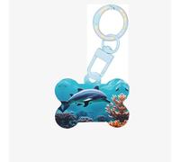 Bella Underwater World Delfini Stampa Corallo Medaglietta Del Cane A Forma Di Osso Doppio Modello Lati Del Cane ID Tag A Forma Di Osso Pet Name Tags Dog Collar Tags