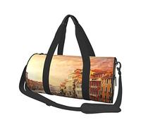 Bella Venezia Canal View Print Round Grande Capacità Borsa da Viaggio-Multifunzionale Storage Bag, Nero , Taglia unica