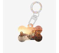 Bella Venezia Canal View Stampa Dog Tag Bone Shaped Double Sided Pattern Dog ID Tags Bone Shaped Pet Name Tags Dog Collar Tags