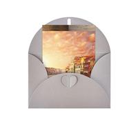 Bella Venezia Canal View Stampa Vuota Carta Perla Biglietto di Auguri, Verticale Notecards Designs, Buste Per Ringraziamento, Inviti