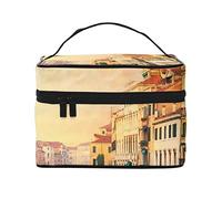 Bella Venezia Canal View Stampato Viaggio Portatile Cosmetico Bag Wash Bag Cosmetic Bag, Nero , Taglia unica