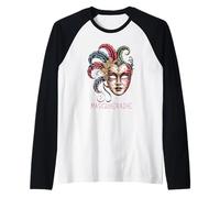 Bella Venezia Italia Carnevale Maschera Incontra New Orleans Maglia con Maniche Raglan